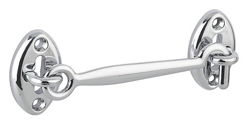 Gancio mobile con occhiello, cromato 10cm, ferma porta, finestra, bagno - THIRARD