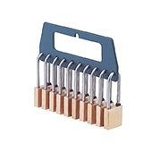 Rastrelliera portalucchetti procedurale per 10 lucchetti, PVC, manutenzione industriale - THIRARD