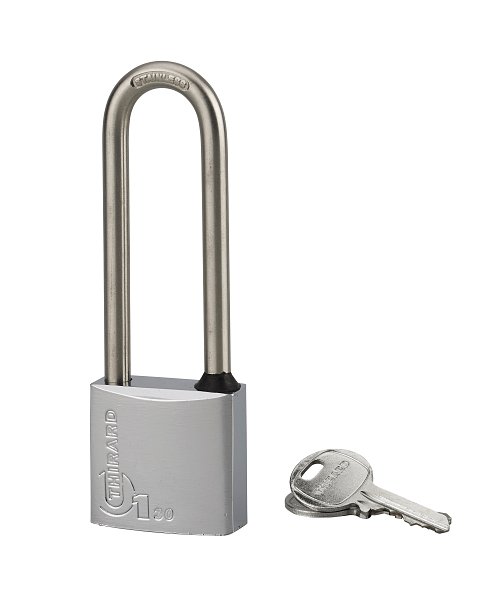 Lucchetto a chiave Tipo 1, ottone, esterno, 1/2 arco in acciaio inox, 35mm, 2 chiavi - THIRARD