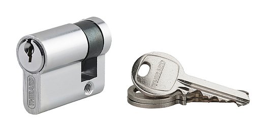 Mezzo Cilindro europeo per serratura Ecopro, 30x10mm, anti estrazione, 3 chiavi, nichel - THIRARD