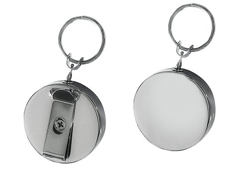 Portachiavi con cavo retrattile, 600 mm, nichelato - THIRARD