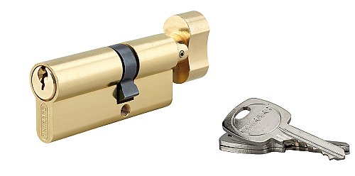 Cilindro europeo per serratura a pomolo, 30Bx50mm, antisfilamento, ottone, 3 chiavi - THIRARD
