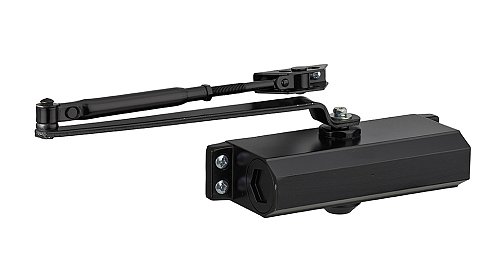 Chiudiporta spingiporta automatico idraulico ECO, portata 80kg, forza 4, nero - THIRARD