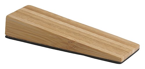 Fermaporta a cuneo in legno bambù naturale, base antiscivolo in gomma - THIRARD
