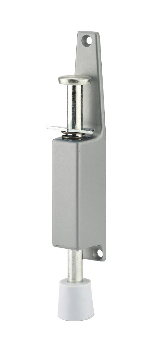 Fermaporta a pedale, montaggio su porta, lunghezza 150mm, laccato argento - Serrurerie de Picardie