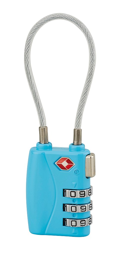 Lucchetto codice TSA, bagagli, 30mm, cavo d'acciaio 125mm, 3 cifre - Serrurerie de Picardie