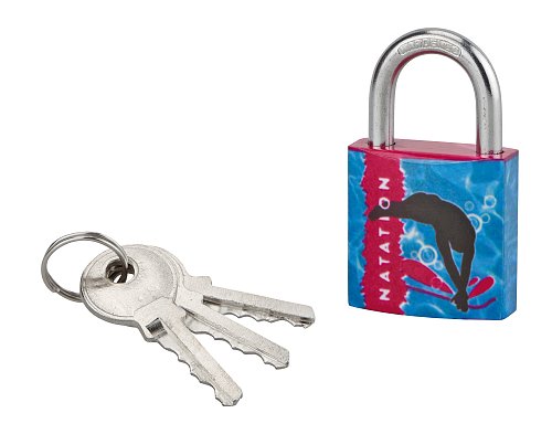 Lucchetto da nuoto Line Sport, acciaio, interno, arco in acciaio, 30mm, 3 chiavi - THIRARD