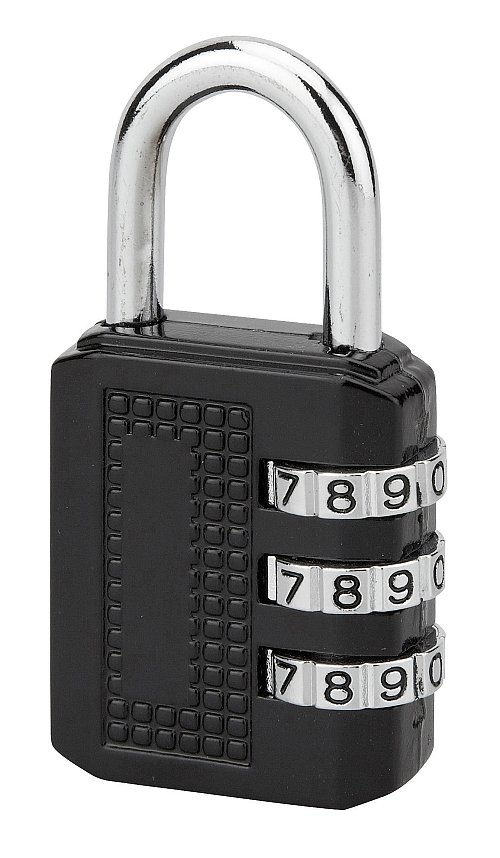 Lucchetto Codice Compact 03, bagaglio, 3 cifre, arco in acciaio, 31mm, nero - THIRARD