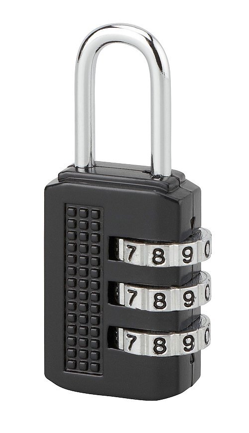 Lucchetto a combinazione Compact 02, bagagli, 3 cifre, 21mm, nero - THIRARD