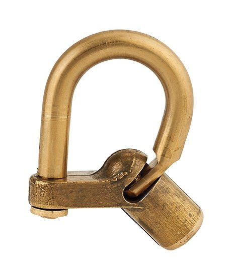 Lucchetto 29C chiave triangolare base angolare 5mm, ottone, da esterno - contatori, quadri elettrici, VVF, pompieri - THIRARD