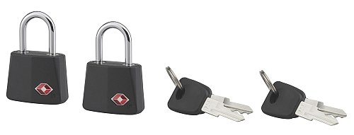Set di 2 lucchetti TSA, per bagagli, 25mm, ansa in acciaio nichelato, 2 chiavi - THIRARD