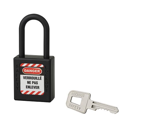 Lucchetto 40 mm in nylon con arco  6 X 38 mm NERO - THIRARD