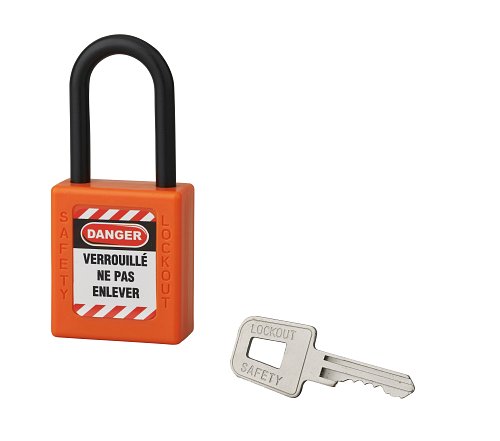 Lucchetto 40 mm in nylon con arco  6 X 38 mm ARANCIONE - THIRARD