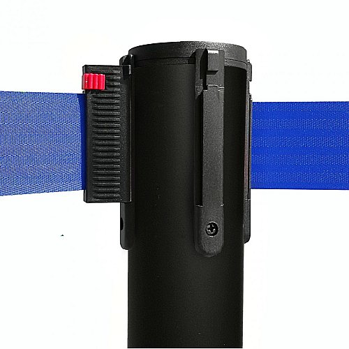 Colonnina TENDILINEA NERA con base piatta - NASTRO BLU
