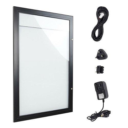 Bacheca per esterni 4XA4 a muro - Nero - Con Led