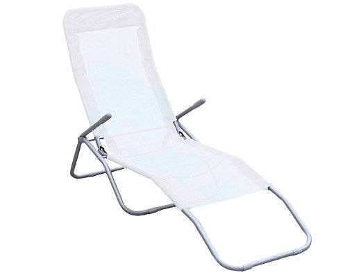 Sdraio Formentera Basculante in acciaio e textilene 450 gr/m² - Colore Bianco