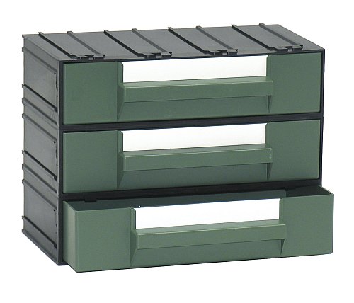 Cassettiera portaminuteria - Modello D - 3 cassetti verdi