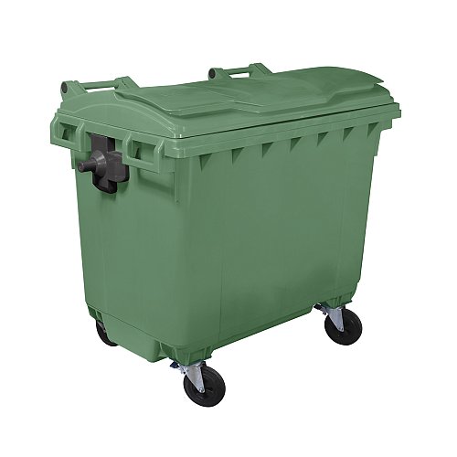Cassonetto 4 ruote per raccolta differenziata - capacità 660 litri - verde