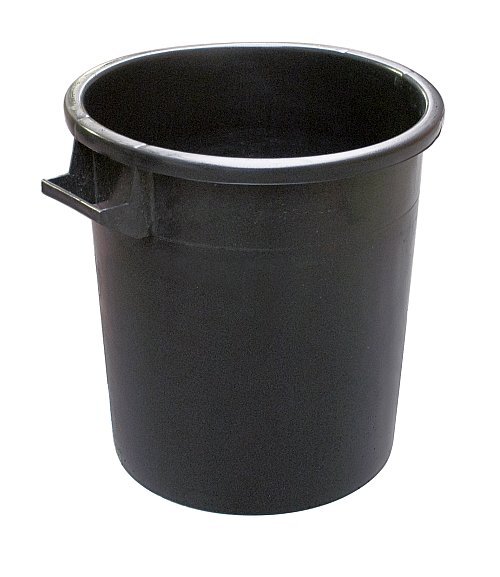 Bidone industriale con manici - capacità 50 litri - nero