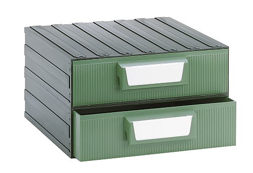 Cassettiera portaminuteria - Modello G - 2 cassetti verdi