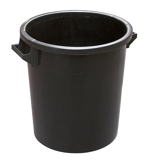 Bidone industriale con manici - capacità 35 litri - nero