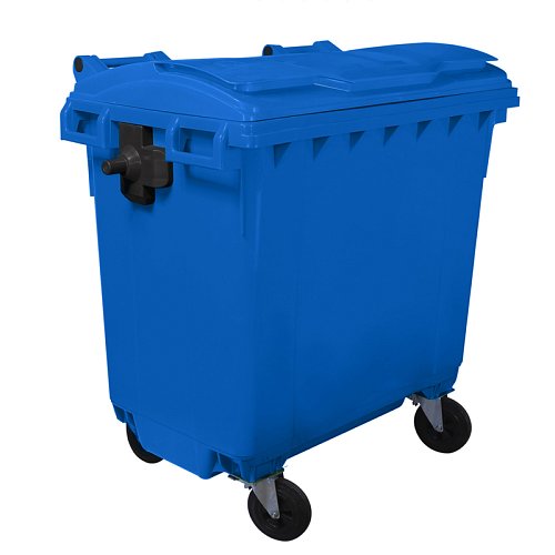 Cassonetto 4 ruote per raccolta differenziata - capacità 770 litri - blu