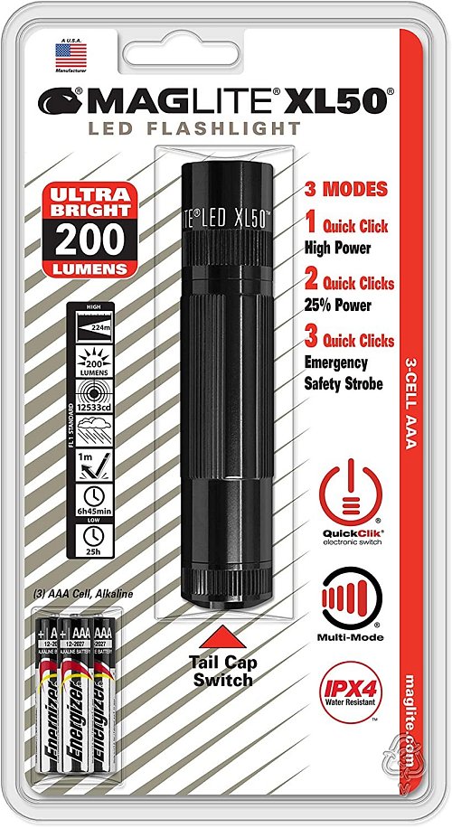 Torcia Maglite XL50S Led 3AAA incluse colore nero confezione blister