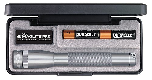 Torcia Mini Maglite batteria 2AAA incluse colore grigia confezione regalo