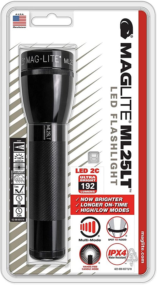 Torcia Maglite ML25LT Led batteria 2C non incluse colore nero confezione blister