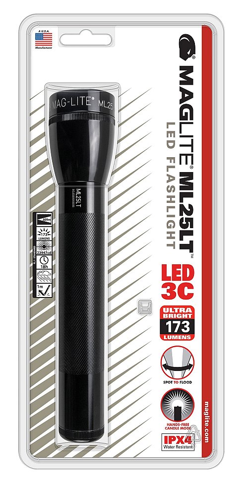 Torcia Maglite ML25LT Led batteria 3C non incluse colore nero confezione blister