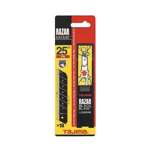 Secur box 10 lame Tajima razar black 25 mm