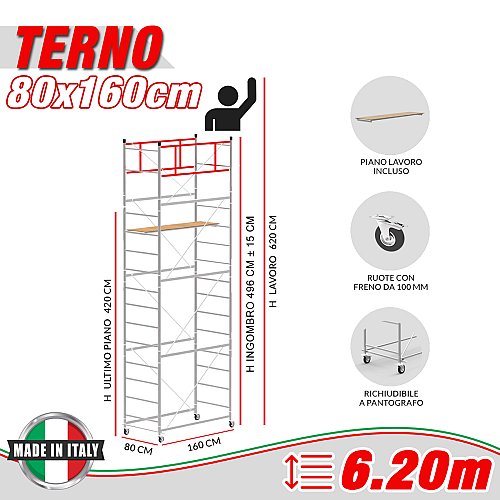 Trabattello Terno-1 altezza lavoro 6,20 metri