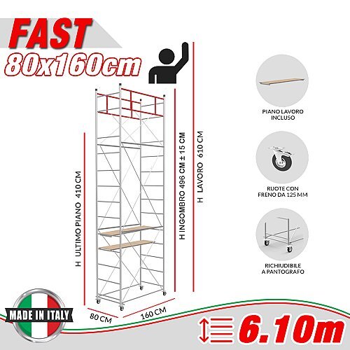 Trabattello Fast altezza lavoro 6,10 metri