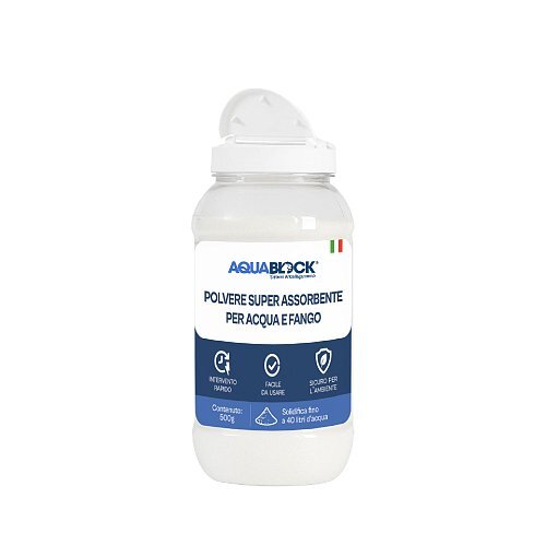 Polvere superassorbente AquaDRY per acqua e fango - 500 gr