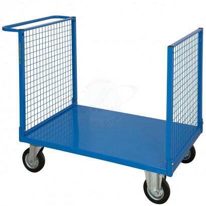 Pianale con Due Sponde in Rete e 2 Ruote con Freno
