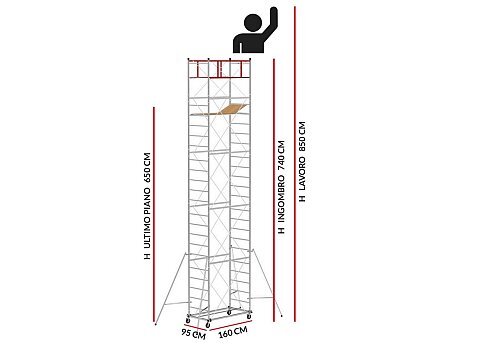 Trabattello M4 LUX 150 8,50m