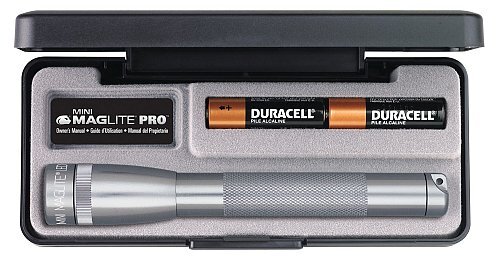 Torcia Mini Maglite batteria 2AAA incluse colore grigia confezione regalo