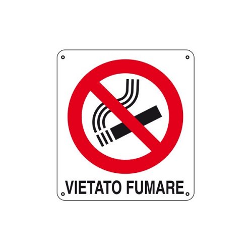 Vietato fumare - B - Alluminio 180x210 mm