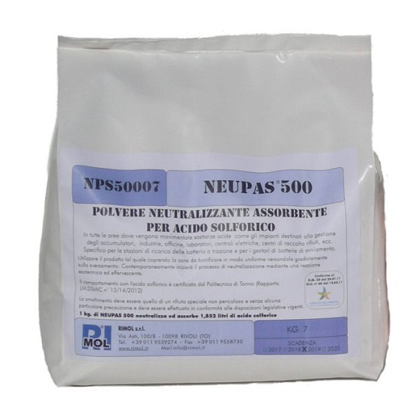 Neutralizzatore assorb. per acido solforico Kg.3 - Rapp. Kg/Lt 0,54 ❒  Victualia®