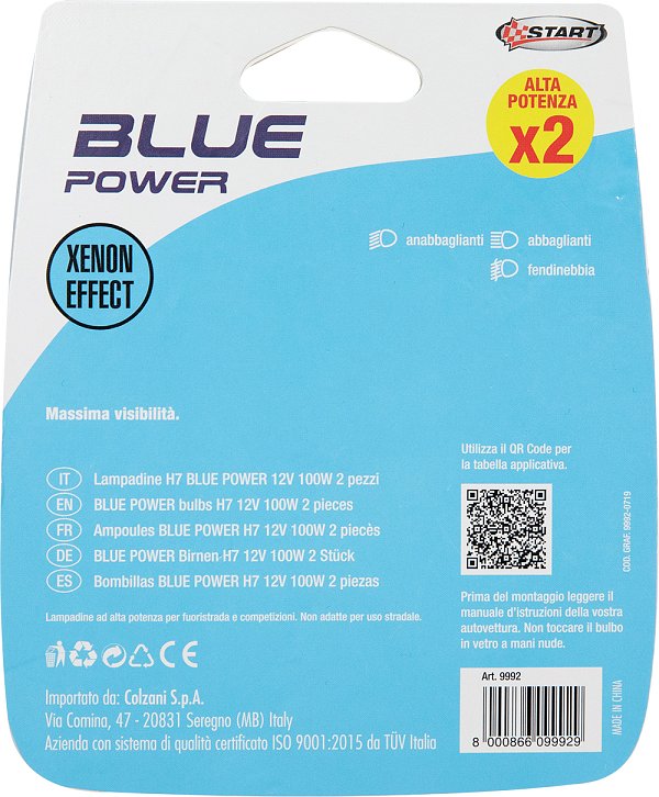 COPPIA LAMPADINE ALOGENE BLU-XE 12V H7 100W PX26D PILOT 58187