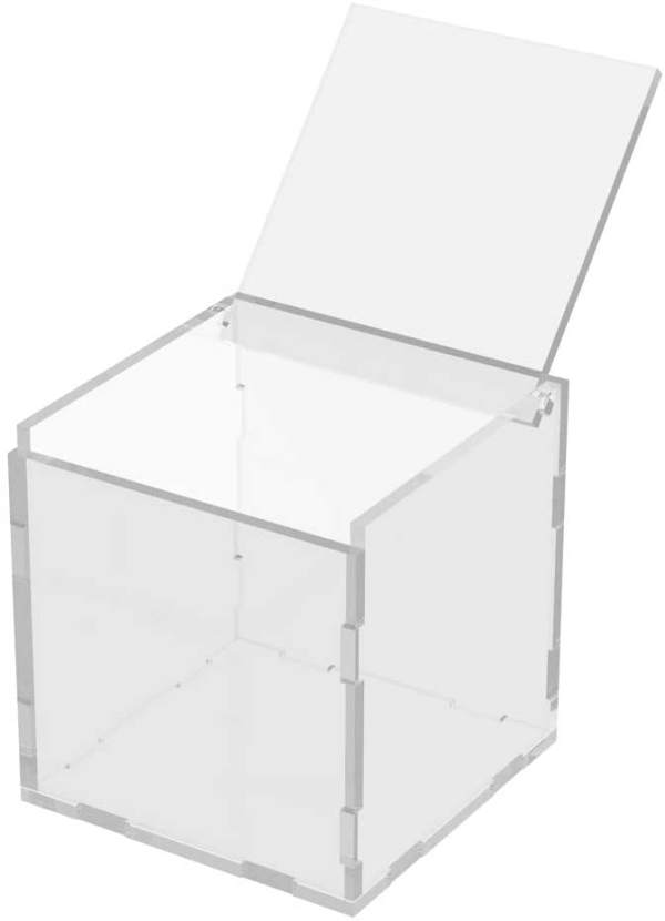 Cubo in plexiglass su misura per esporre articoli