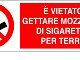 E' vietato gettare mozziconi di sigaretta per terra